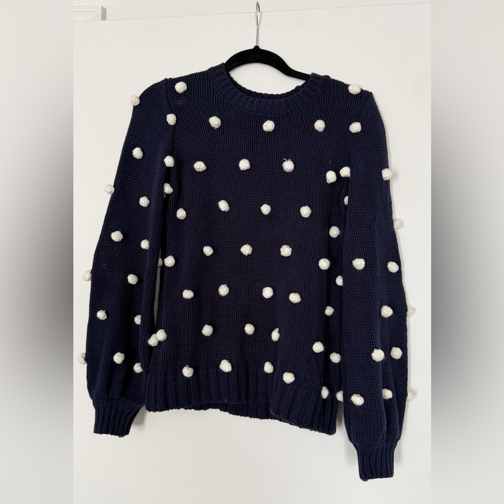 🩵 5 for $25 Forever 21 Navy Sweater with White Pom Poms
